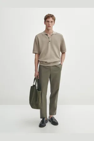Massimo Dutti Suéter Tipo Polo Com Com Textura E Manga Curta