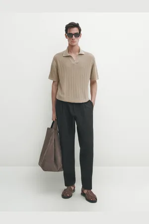 Massimo Dutti Camisola Tipo Polo Canelado Manga Curta