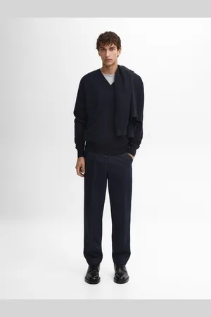 Massimo Dutti Camisola De Malha Com Decote Em Bico Em Mistura De Fazenda