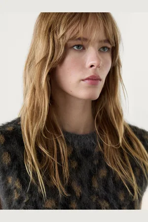 Massimo Dutti Colete Em Animal Print Com Alpaca