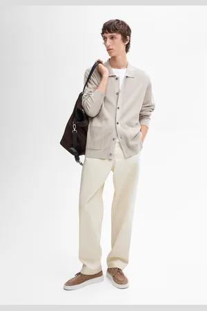 Massimo Dutti Cardigan De Malha Canelada 100% Algodão