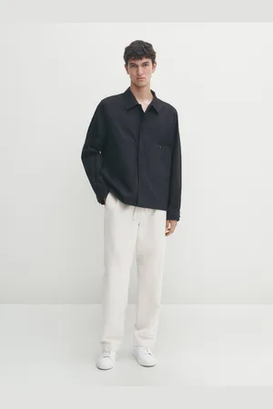 Massimo Dutti Calças Em Mistura De Algodão