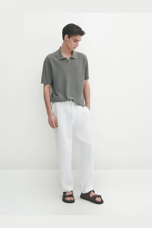 Massimo Dutti Camisola Tipo Polo De Malha Com Manga Curta