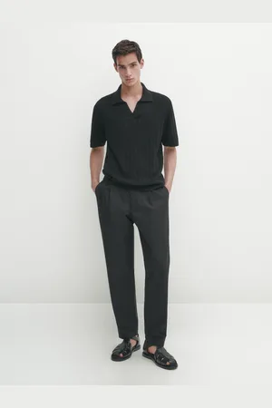Massimo Dutti Camisola Tipo Polo Canelado Manga Curta