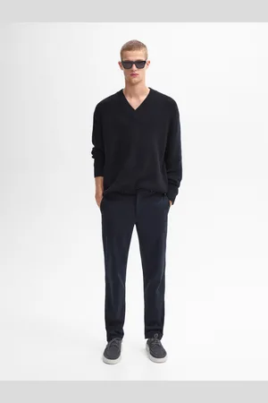 Massimo Dutti Calças Tapered Fit Com Algodão