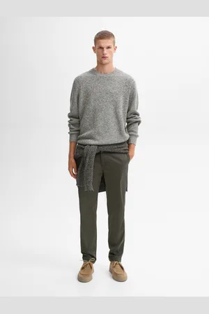 Massimo Dutti Calças Tapered Fit Com Algodão