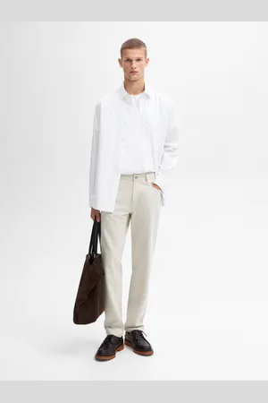Massimo Dutti Calças Cinco Bolsos Em Algodão Afuniladas