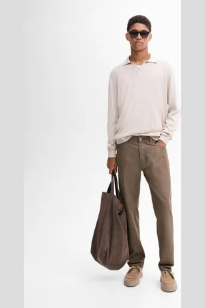 Massimo Dutti Calças Cinco Bolsos Em Algodão Afuniladas