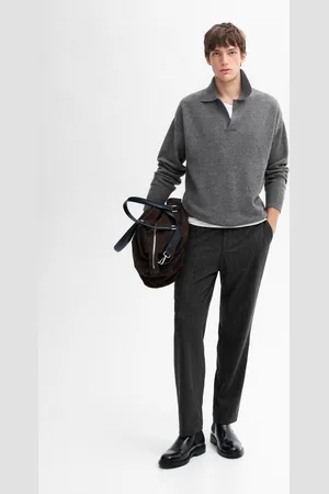 Massimo Dutti Camisola Com Gola De Polo Em Mistura De Fazenda