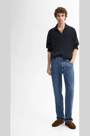 Massimo Dutti Jeans Regular Fit Em Mistura De Algodão