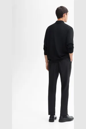 Massimo Dutti Camisola Com Gola De Polo Confecionada 100% Em Fazenda Merino