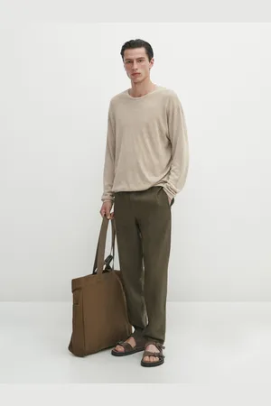 Massimo Dutti Calça 100% Linho Afunilada