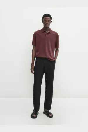 Massimo Dutti Camisa Polo De Manga Curta De Linho