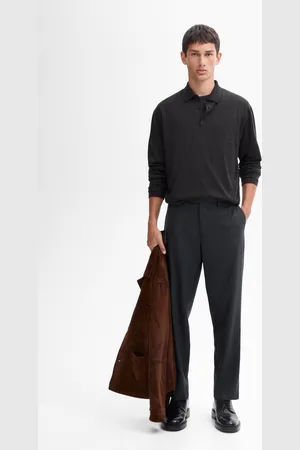 Massimo Dutti Camisola Com Gola De Polo Confecionada 100% Em Fazenda Merino