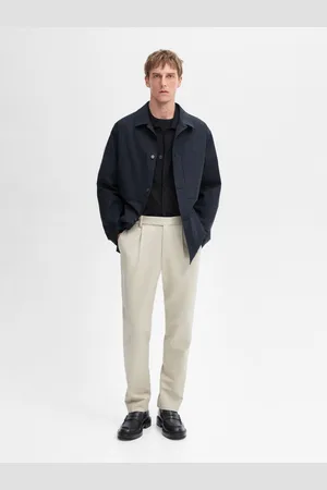 Massimo Dutti Calças Slim Fit Em Mistura De Algodão