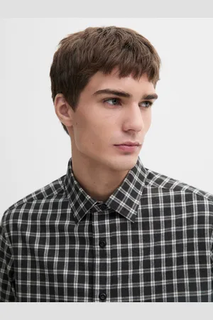Massimo Dutti Camisa Aos Quadrados 100% Algodão Mélange