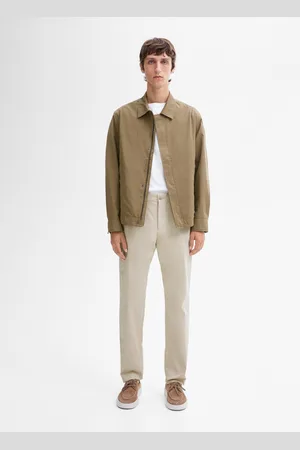 Massimo Dutti Calças Slim Fit Com Algodão