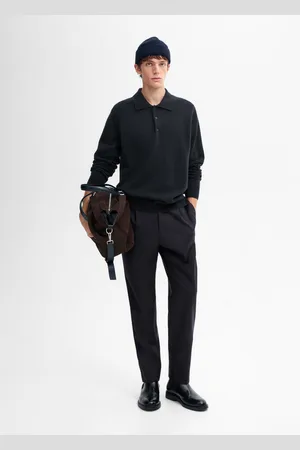 Massimo Dutti Camisola Com Gola De Polo Em Mistura De Fazenda