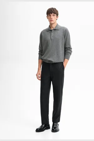 Massimo Dutti Camisola Com Gola De Polo Em Mistura De Fazenda