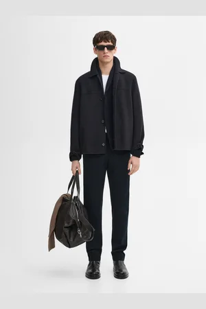 Massimo Dutti Calças Slim Fit Em Mistura De Algodão