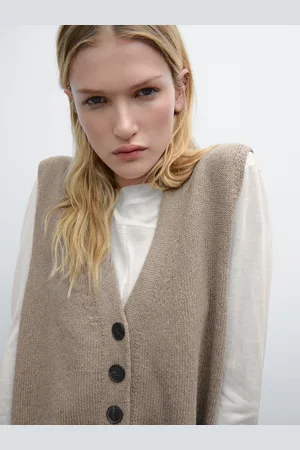Massimo Dutti Colete De Malha Com Fazenda