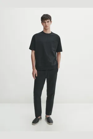 Massimo Dutti Moletom De Algodão Com Manga Curta E Bolso