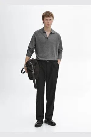 Massimo Dutti Camisola De Malha Com Gola De Polo Em Mistura De Fazenda