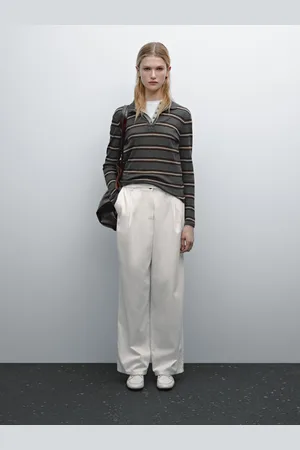 Massimo Dutti Calças Fluidas Em Mistura De Algodão