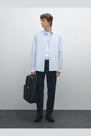 Massimo Dutti Jeans Tapered Fit Em Mistura De Algodão