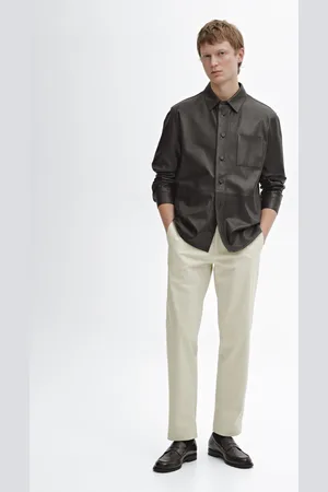 Massimo Dutti Calças Tapered Fit Com Pormenor De Fivela