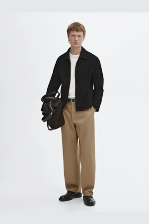 Massimo Dutti Calças Relaxed Fit De Sarja 100% Algodão