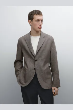 Massimo Dutti Blazer Com Estrutura Em Mistura De Linho