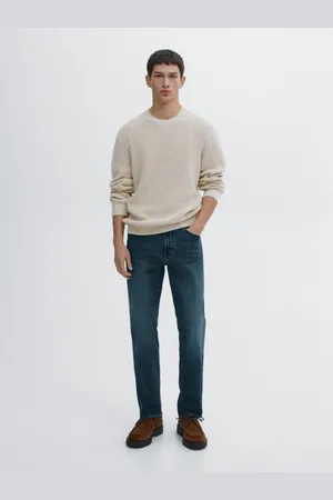Massimo Dutti Jeans Tapered Fit Em Mistura De Algodão