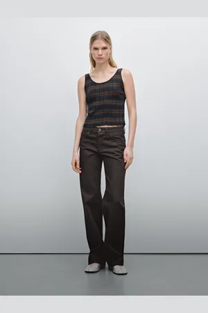 Massimo Dutti Jeans De Cintura Média Wide Leg