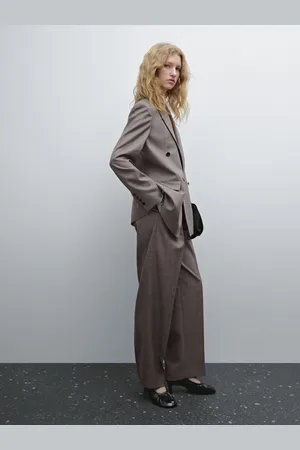 Massimo Dutti Blazer Cruzado Em Mistura De Fazenda Mélange