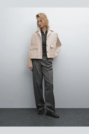 Massimo Dutti Casaco Capa Curto 100% Algodão