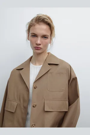 Massimo Dutti Casaco Capa Curto 100% Algodão