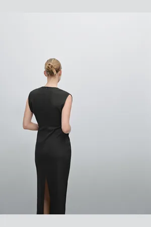 Massimo Dutti Vestido Midi Com Pormenor De Franzido