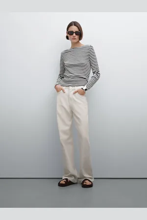 Massimo Dutti Jeans Wide Leg De Cintura Subida