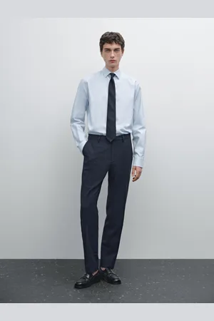 Massimo Dutti Camisa Oxford Slim Fit Organic Em Algodão