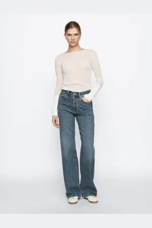 Massimo Dutti Jeans Wide Leg De Cintura Subida