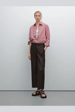 Massimo Dutti Calças Fluidas 100% Linho