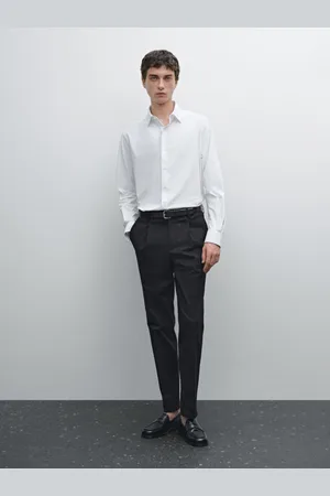 Massimo Dutti Calças Stretch Em Mistura De Algodão