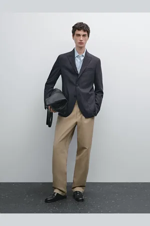 Massimo Dutti Blazer Requintado Em Mistura De Fazenda