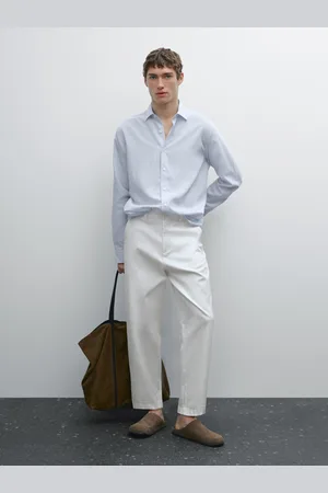 Massimo Dutti Camisa Regular Fit Fluida Às Riscas