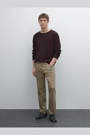 Massimo Dutti Calças Cinco Bolsos Slim Fit Em Mistura De Algodão