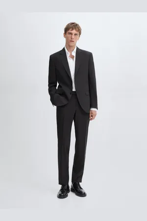 Massimo Dutti Blazer De Fato 100% Fazenda Cinzento