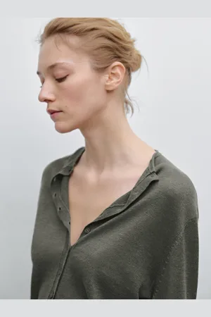 Massimo Dutti Cardigan De Malha Leve 100% Linho
