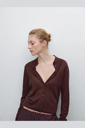 Massimo Dutti Cardigan De Malha Leve 100% Linho
