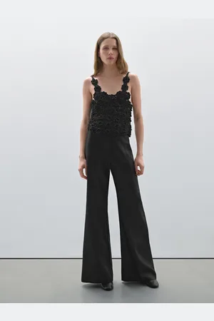 Massimo Dutti Calças Largas 100% Linho